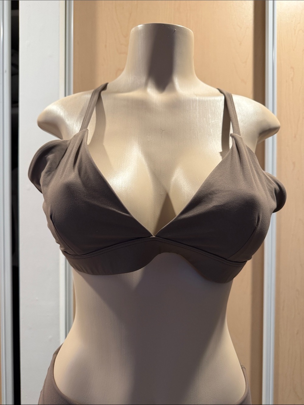 Splits59 Cream Triangle Bralette XL